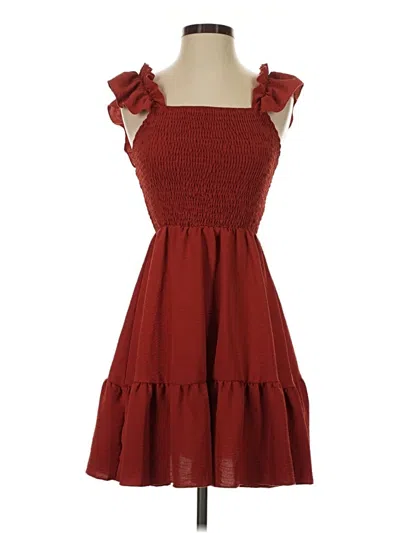 Pre-owned Shein Casual Dress In Burgundy