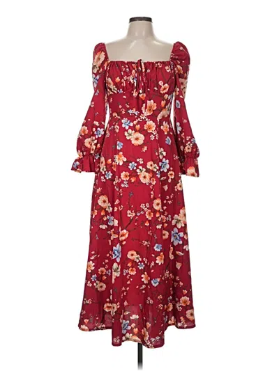 Pre-owned Shein Casual Dress In Burgundy