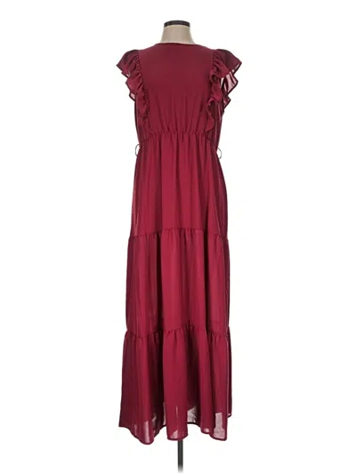 Pre-owned Shein Casual Dress In Burgundy