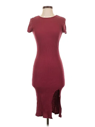 Pre-owned Shein Casual Dress In Burgundy