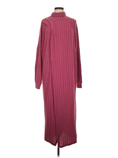 Pre-owned Shein Casual Dress In Burgundy