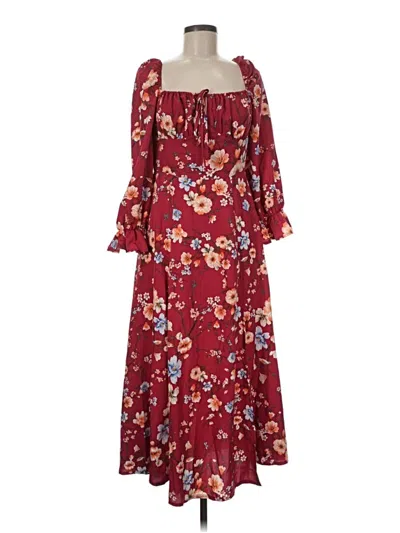 Pre-owned Shein Casual Dress In Burgundy