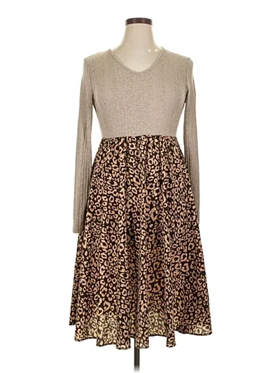 Pre-owned Shein Casual Dress In Tan