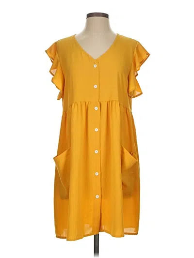 Pre-owned Shein Casual Dress In Yellow
