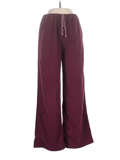 Pre-owned Shein Casual Pants In Burgundy