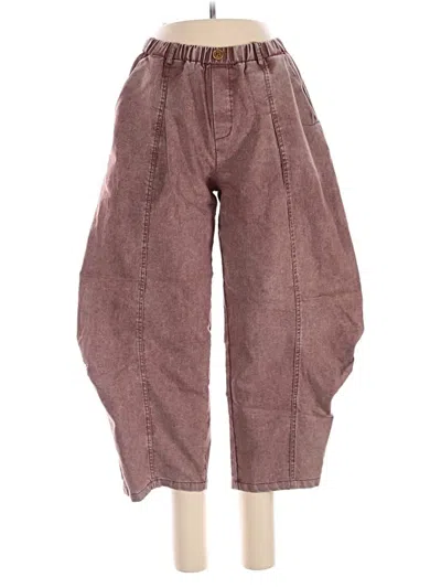 Pre-owned Shein Casual Pants In Burgundy