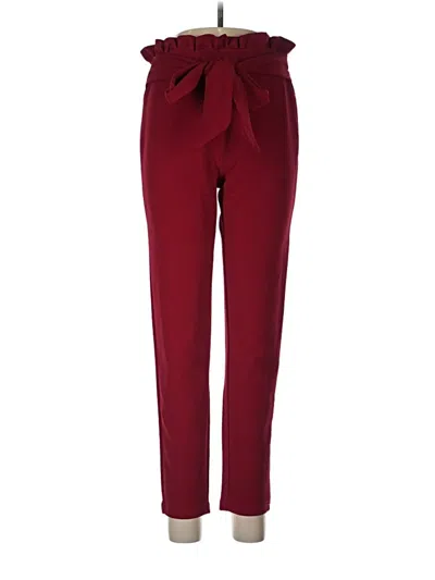 Pre-owned Shein Casual Pants In Burgundy