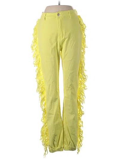 Pre-owned Shein Casual Pants In Yellow