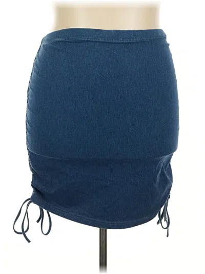 Pre-owned Shein Casual Skirt In Blue
