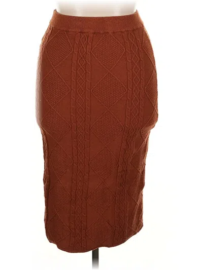 Pre-owned Shein Casual Skirt In Brown