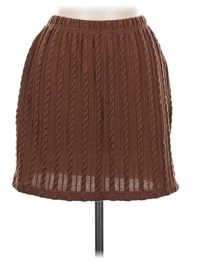 Pre-owned Shein Casual Skirt In Brown