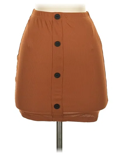 Pre-owned Shein Casual Skirt In Brown