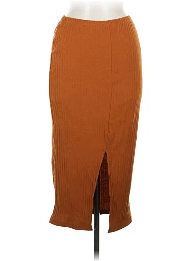 Pre-owned Shein Casual Skirt In Brown