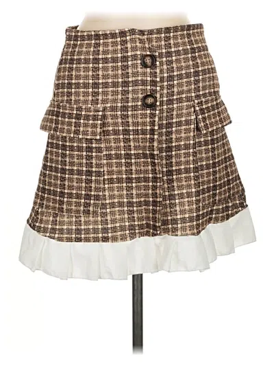 Shein Casual Skirt In Brown