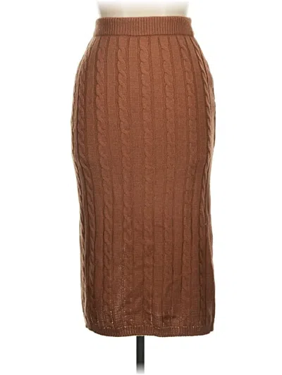 Pre-owned Shein Casual Skirt In Brown