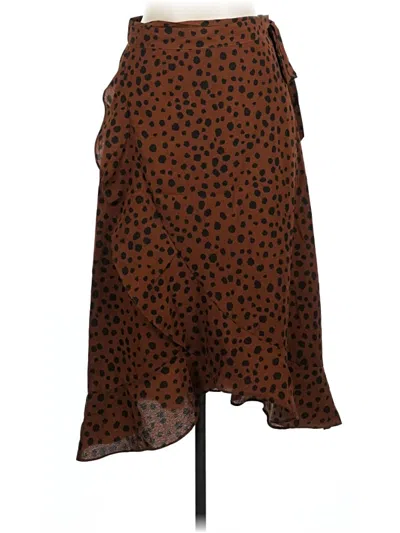 Pre-owned Shein Casual Skirt In Brown