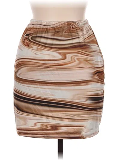 Pre-owned Shein Casual Skirt In Brown