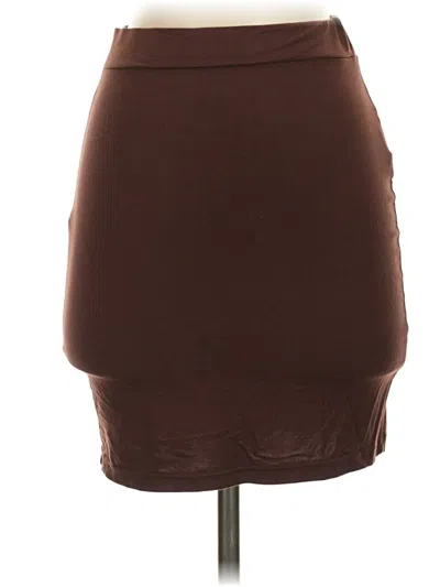Pre-owned Shein Casual Skirt In Brown