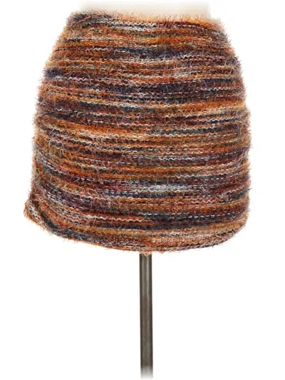 Pre-owned Shein Casual Skirt In Brown