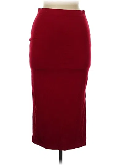 Shein Casual Skirt In Burgundy