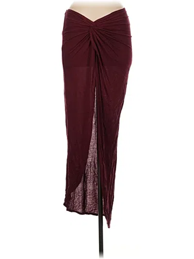 Pre-owned Shein Casual Skirt In Burgundy