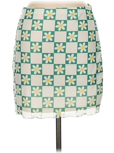Pre-owned Shein Casual Skirt In Green