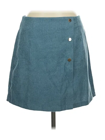 Pre-owned Shein Casual Skirt In Teal