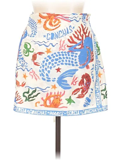 Pre-owned Shein Casual Skirt In White