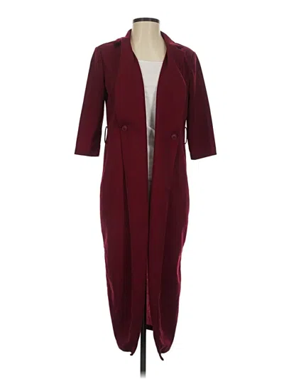 Pre-owned Shein Coat In Burgundy