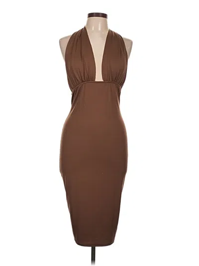 Pre-owned Shein Cocktail Dress In Brown