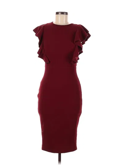 Pre-owned Shein Cocktail Dress In Burgundy