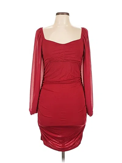 Pre-owned Shein Cocktail Dress In Burgundy