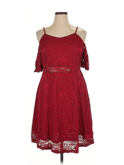 Pre-owned Shein Cocktail Dress In Burgundy