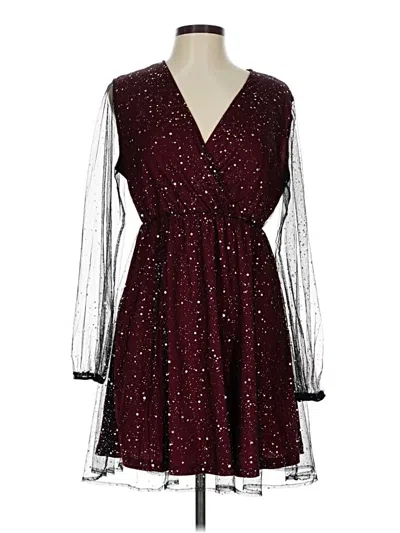 Pre-owned Shein Cocktail Dress In Burgundy
