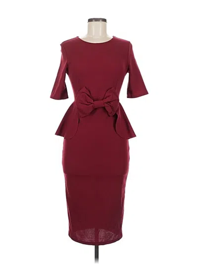 Pre-owned Shein Cocktail Dress In Burgundy