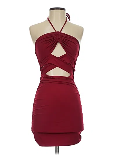 Pre-owned Shein Cocktail Dress In Burgundy