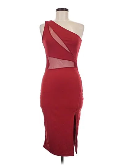 Pre-owned Shein Cocktail Dress In Burgundy