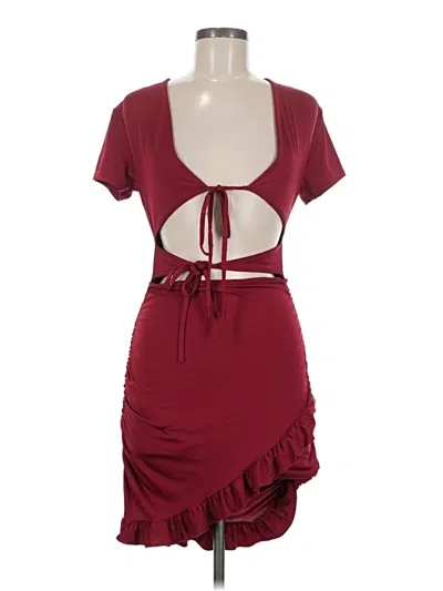 Pre-owned Shein Cocktail Dress In Burgundy