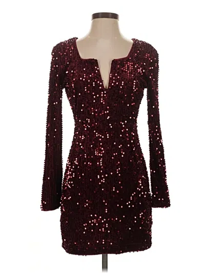 Pre-owned Shein Cocktail Dress In Burgundy