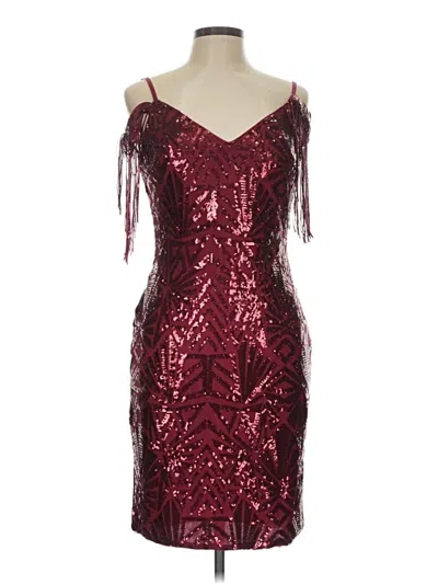 Pre-owned Shein Cocktail Dress In Burgundy