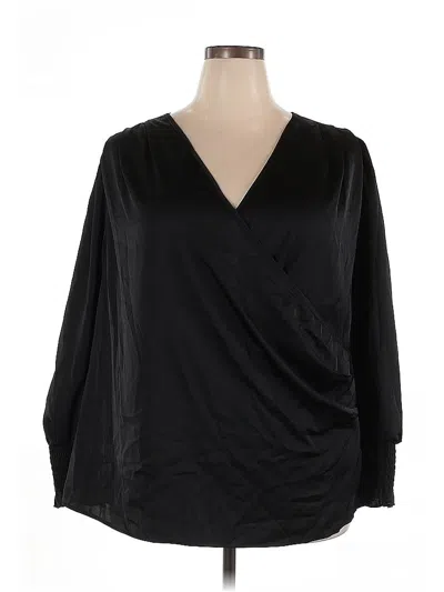 Pre-owned Shein Curve 3/4 Sleeve Blouse In Black