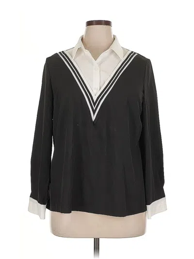 Pre-owned Shein Curve 3/4 Sleeve Blouse In Black