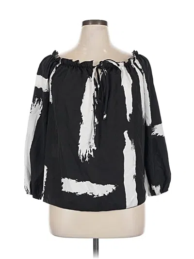 Pre-owned Shein Curve 3/4 Sleeve Blouse In Black