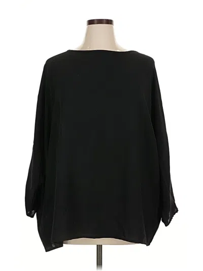 Pre-owned Shein Curve 3/4 Sleeve Blouse In Black