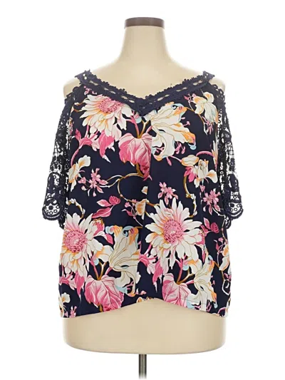 Pre-owned Shein Curve 3/4 Sleeve Blouse In Black