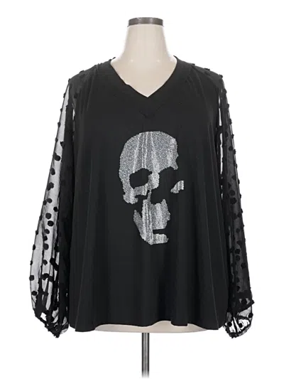Pre-owned Shein Curve 3/4 Sleeve Blouse In Black