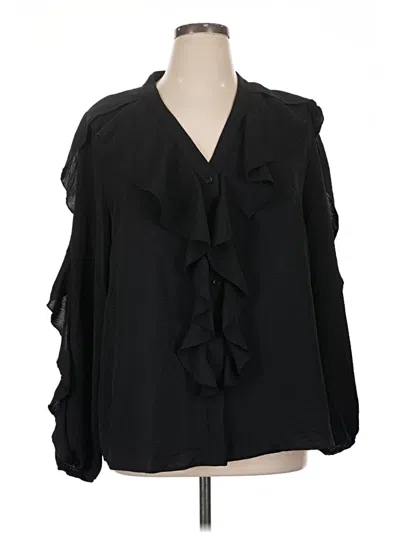 Pre-owned Shein Curve 3/4 Sleeve Blouse In Black
