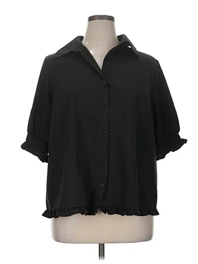 Pre-owned Shein Curve 3/4 Sleeve Blouse In Black
