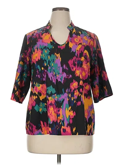 Pre-owned Shein Curve 3/4 Sleeve Blouse In Black