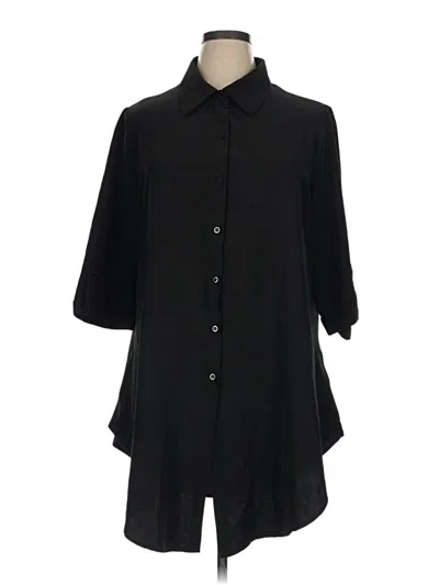 Pre-owned Shein Curve 3/4 Sleeve Blouse In Black